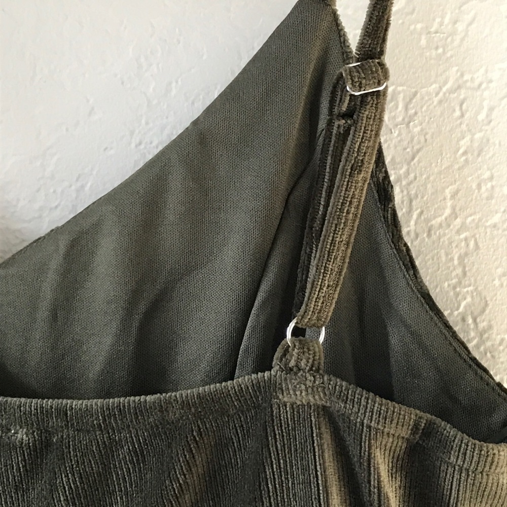 🌿 NWT  Good Luck Gem • Olive Velvet Dress - Picture 4 of 7